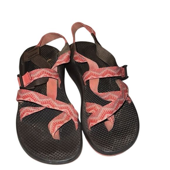 Chaco Orange and Brown Strappy Sandals Size 9 - Picture 1 of 7